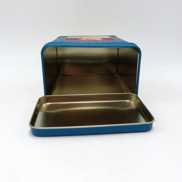 Kelloggs Vintage Corn Flakes Tin Box 1997 Blue And Red With Baby Images - Picture 9 of 10